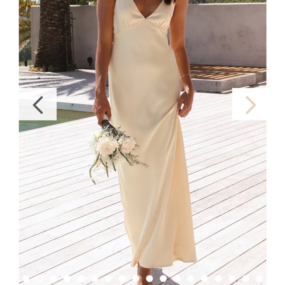 Billy j yellow Elegant Cream Maxi Dress